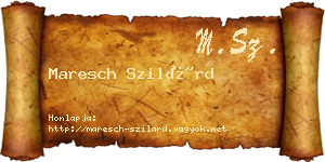 Maresch Szilárd névjegykártya